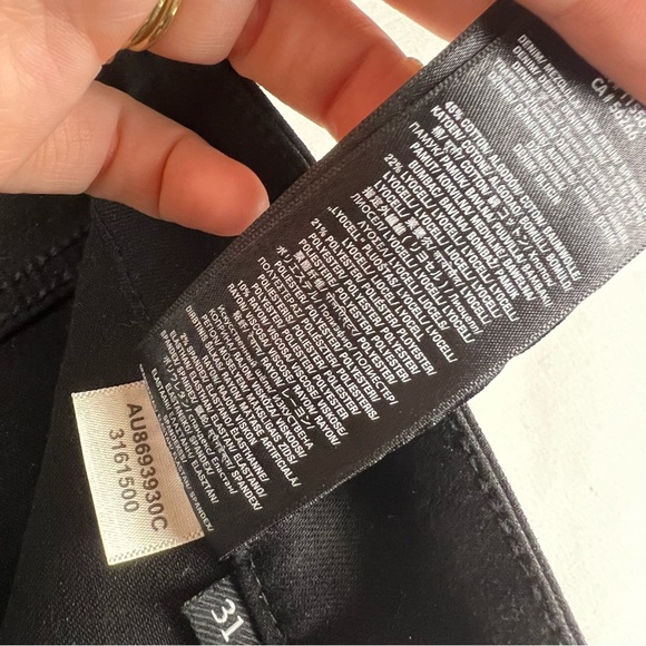 7 for all Mankind The High Waist Ankle Skinny Jeans in Black Coated Wax Size 31 - Picture 10 of 16